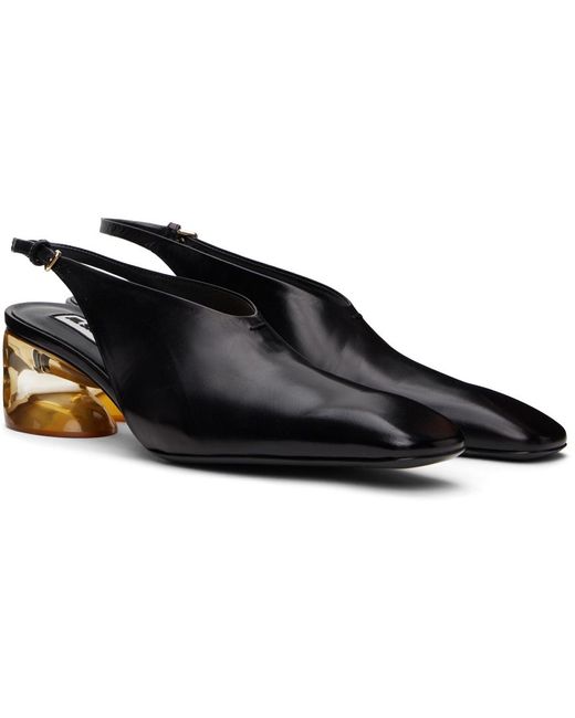 Chaussures à talon bottier noires en cuir Jil Sander en coloris Black