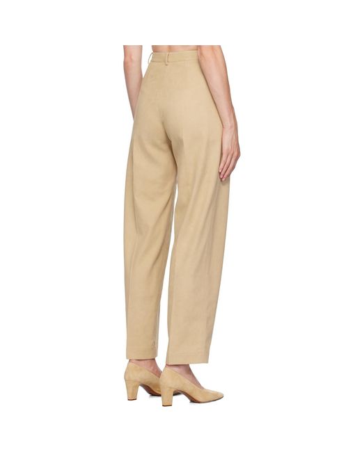 GIA STUDIOS Natural Cocoon Faux-Leather Trousers