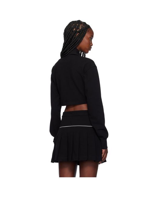 Palm Angels Black Monogram Cropped Polo