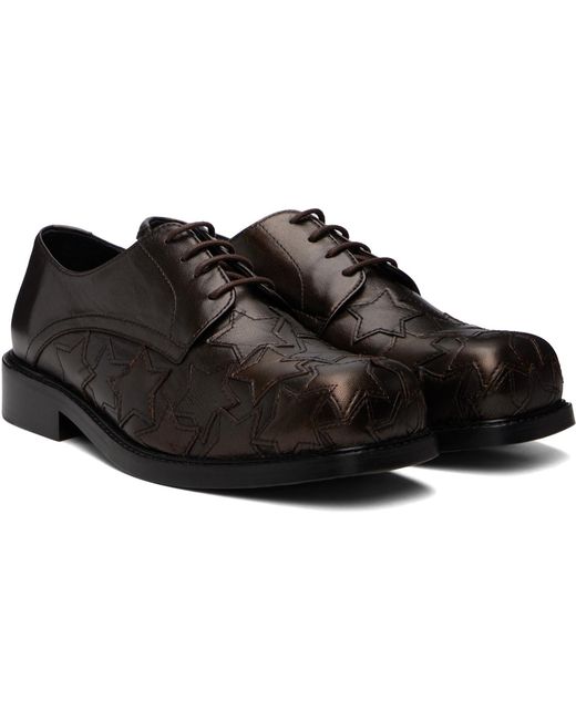 STEFAN COOKE Brown Star Square Toe Derbys for men