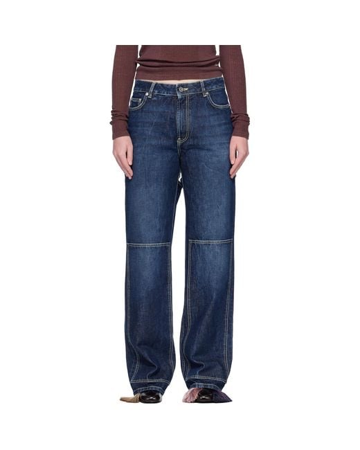 Jean Paul Gaultier Blue 'The Cut-Out' Jeans