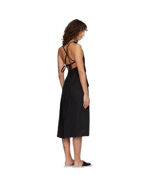 Rier Black Apron Midi Dress