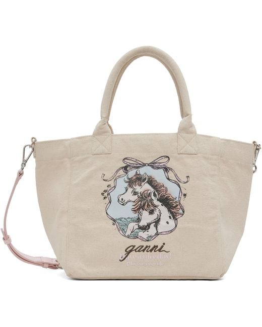 Ganni Metallic Small Easy Shopper Tote