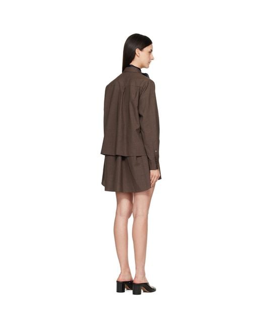 Sacai Brown Suiting Minidress