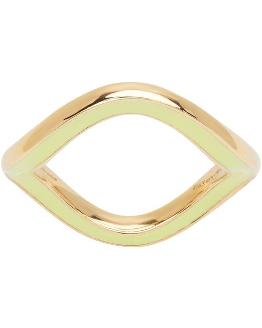 Bottega Veneta Green Gold Curve Ring for men