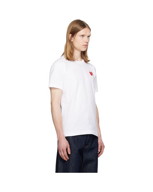 COMME DES GARÇONS PLAY White Heart Emblem' T-Shirt for men