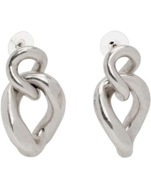 Isabel Marant White Silver Links Earrings