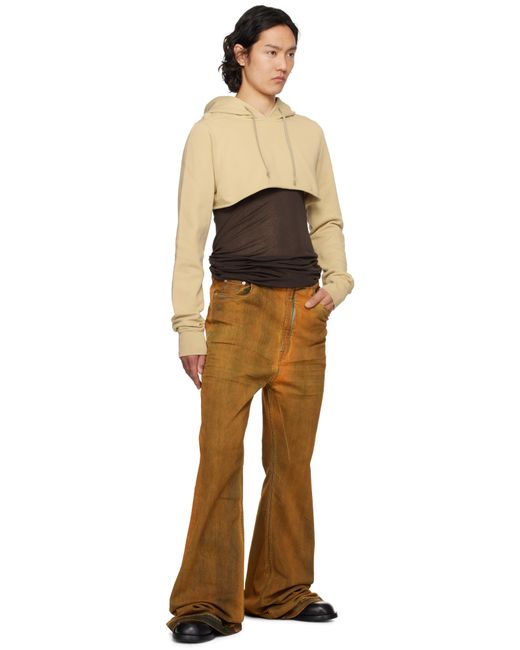 Rick Owens Black Hollywood Cropped Hoodie for men
