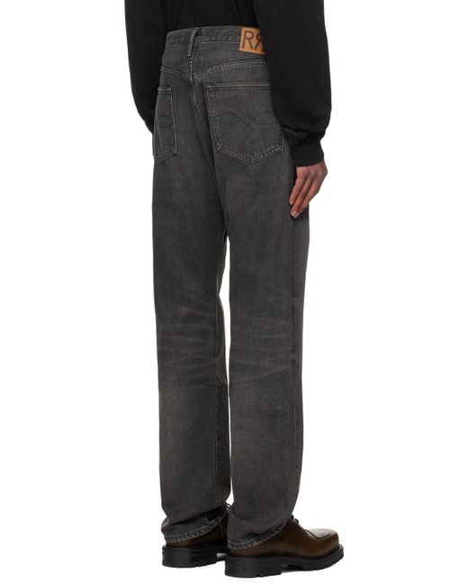 RRL Black Straight-Leg Non-Stretch Faded Denim Jeans for men