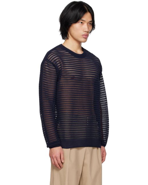 Wooyoungmi Blue Navy Crewneck Sweater for men