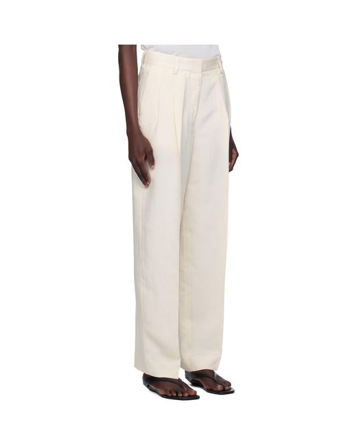 Totême Natural Double-Pleat Fluid Trousers