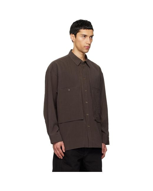 LE17SEPTEMBRE Black Oversized Cargo Pocket Shirt for men