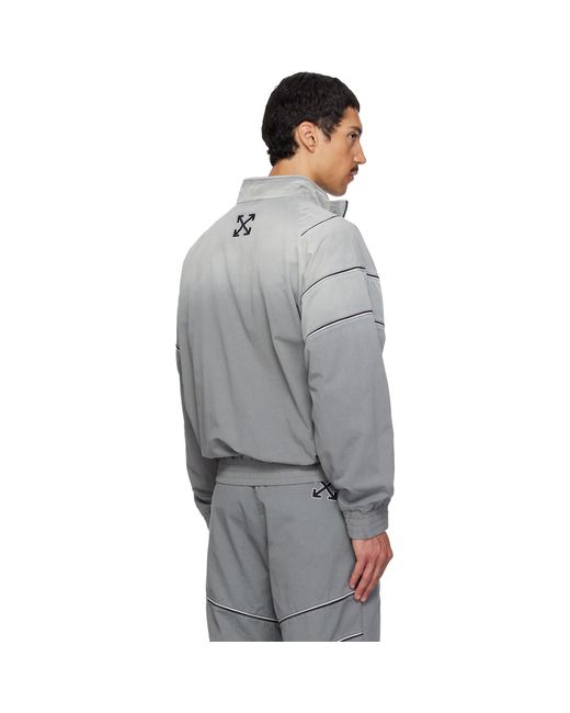 Off-White c/o Virgil Abloh Gray Relaxed Garment Dyed Track Jacket for men