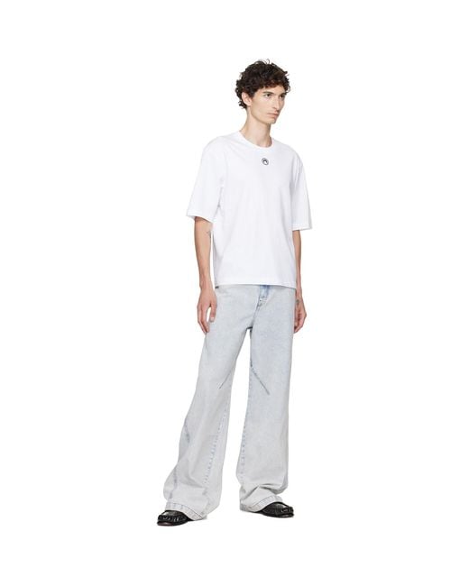 MARINE SERRE White Moon Logo Jersey Loose Fit T-Shirt for men