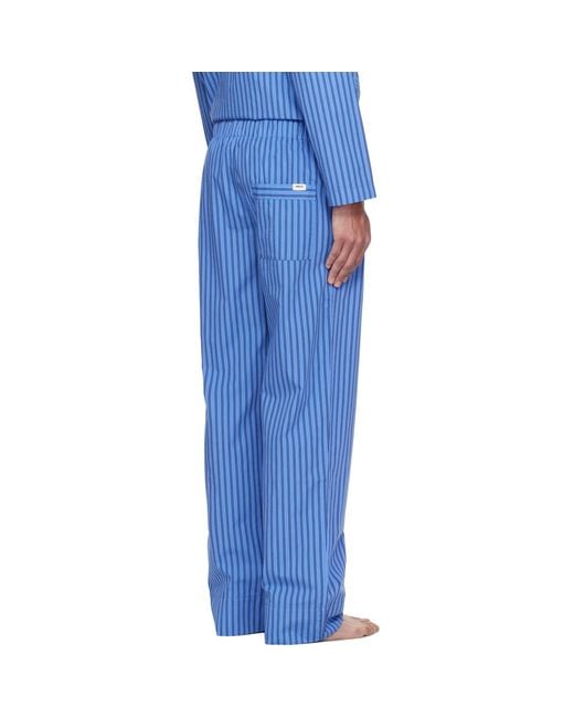 Tekla Blue Poplin Pyjama Pants for men