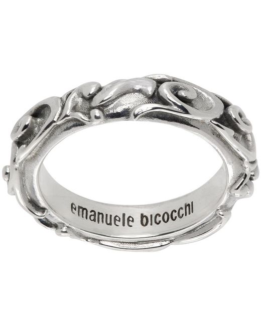 Emanuele Bicocchi Metallic Arabesque Ring for men