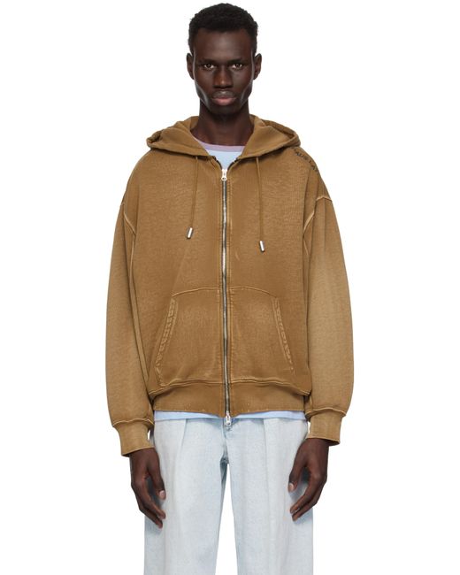 Eckhaus Latta Multicolor Tan Zip Hoodie for men