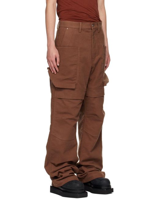 Rick Owens Brown Porterville Stefan Cargo Pants for men