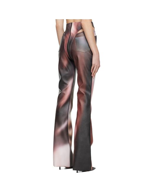 Puppets and Puppets Black Multicolour Cutout Faux-Leather Trousers