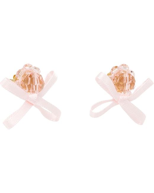Simone Rocha Black Petite Bow Daisy Stud Earrings