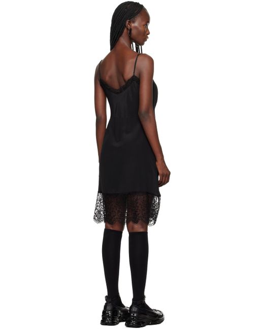 Simone Rocha Black Lace Trim Midi Dress