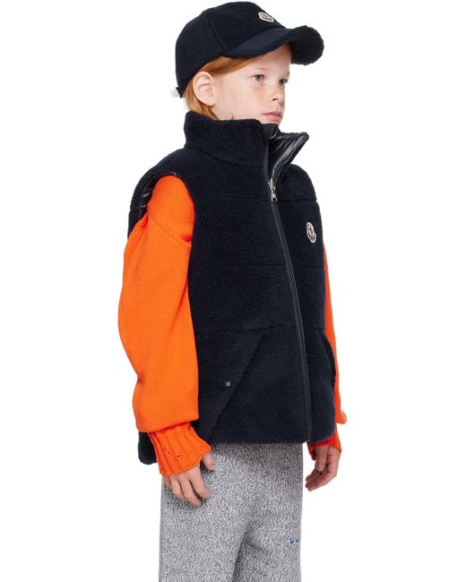 Moncler キッズ｜ネイビー Colbricon リバーシブル ダウンベスト Blue