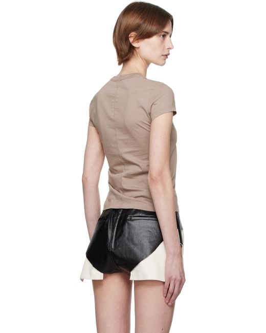 Rick Owens Black Taupe Hollywood Cropped Level T-Shirt
