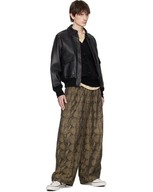 Wacko Maria A-2 Leather Flight Jacket in Black for Men | Lyst