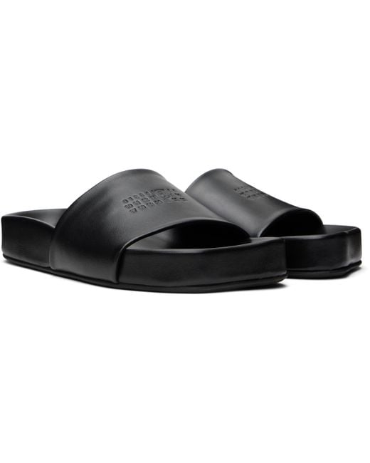★MM6 MAISON MARGIELA ブラックナッパレザー サンダル★ MM6 by Maison Martin Margiela ブラック ナッパレザー サンダル