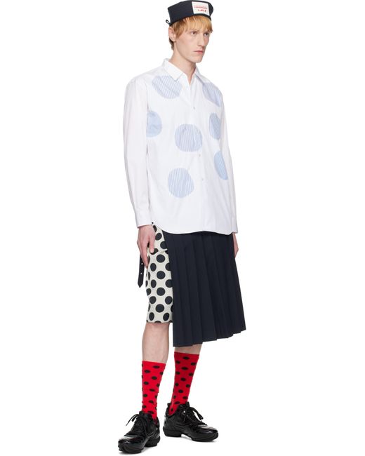 メンズ Charles Jeffrey ネイビー＆ベージュ Waisted スコート Black