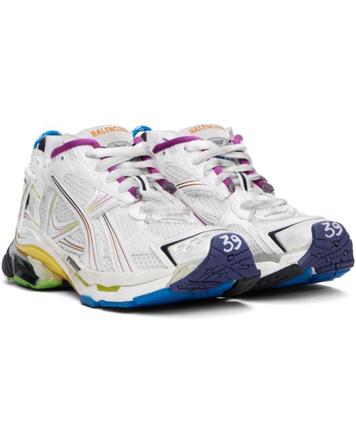 BALENCIAGA☆ホワイト＆マルチカラーRunner Gradient スニーカー メンズ Balenciaga ホワイト＆マルチカラー Runner Gradient