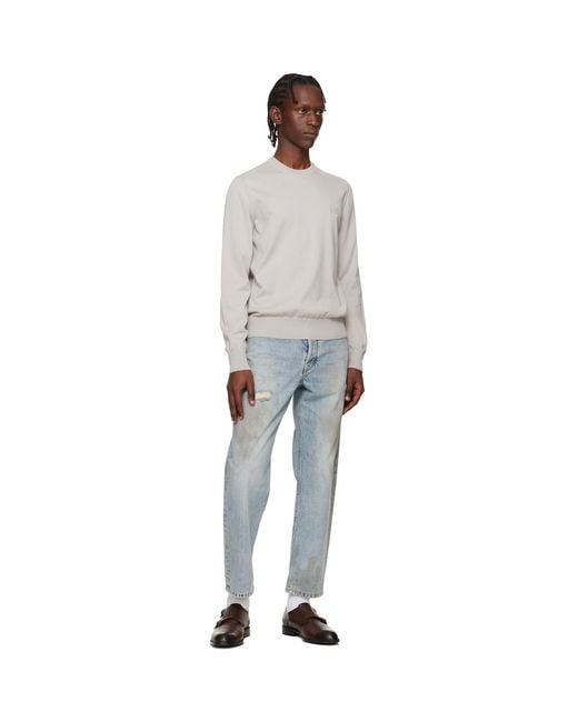 Boss Multicolor Logo-Label Cotton & Cashmere Sweater for men