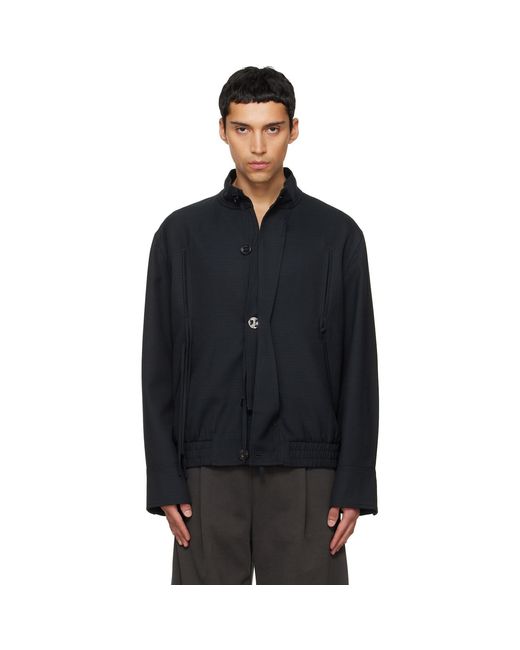 NULLUS Blue Harrington Jacket for men