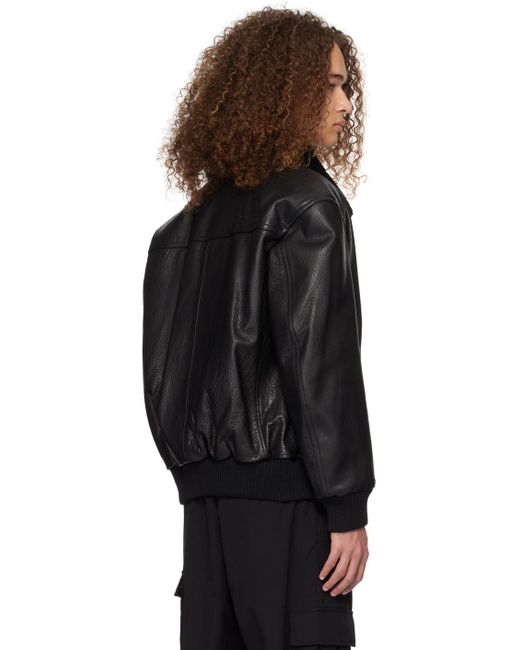 Boss Black Zip Leather Jacket for men