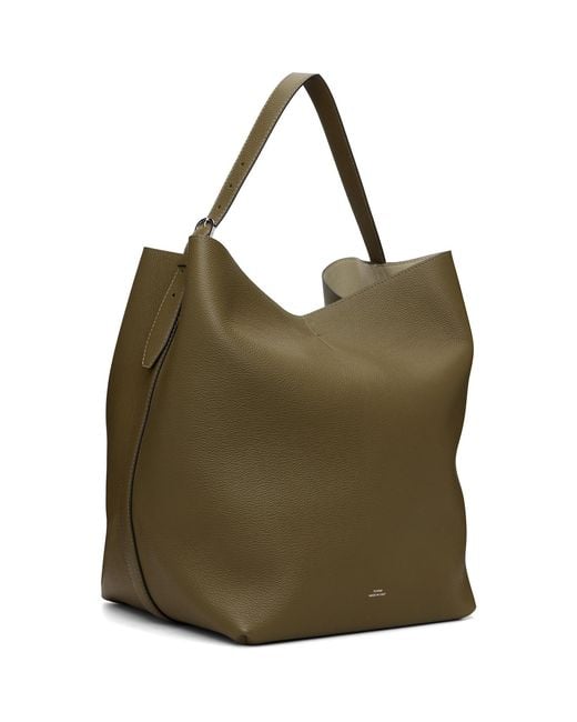 Totême  Green Belted Grained-Leather Tote
