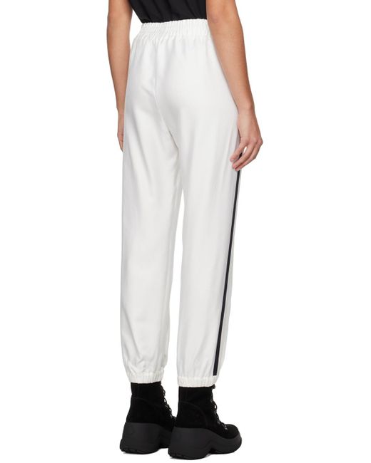 Pantalon de détente blanc à garnitures à rayures Moncler en coloris White