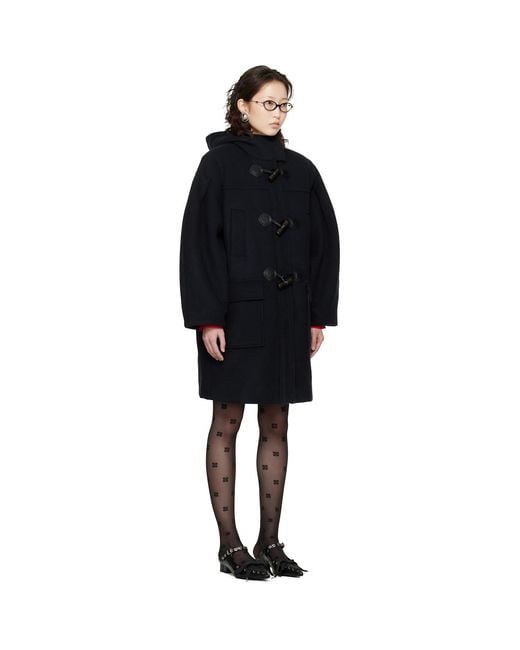 Ganni Black Wool Duffle Coat