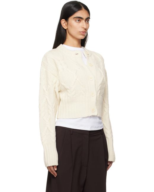 Holzweiler White Off- Chunky Cable Cardigan