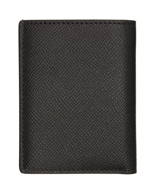 Tom Ford Black Small Grain T Line Bifold Card Holder for men
