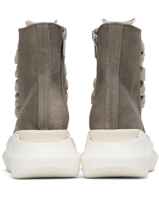 Baskets Grises À Semelle Abstract Et À Laçage Surdimensionné Rick Owens en coloris Gray