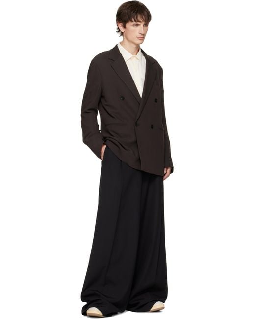 Lanvin Black Off- & Curb Leather Sneakers for men