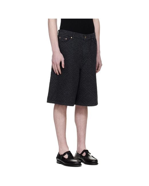 Casablanca Black Laser Monogram Shorts for men