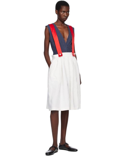 Jupe Midi Blanc Et Rouge En Gabardine Et En Satin Comme des Garçons en coloris Black
