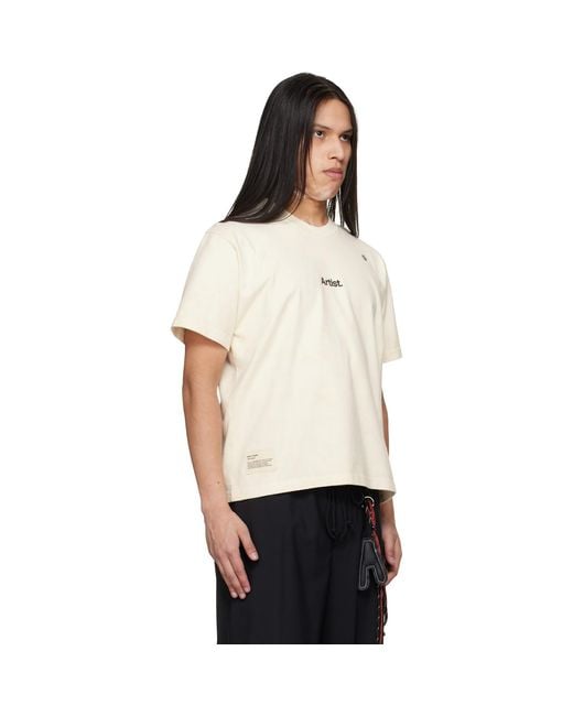 Song For The Mute White Off- Birkenstock Edition 'The Artist' Aged T-Shirt for men