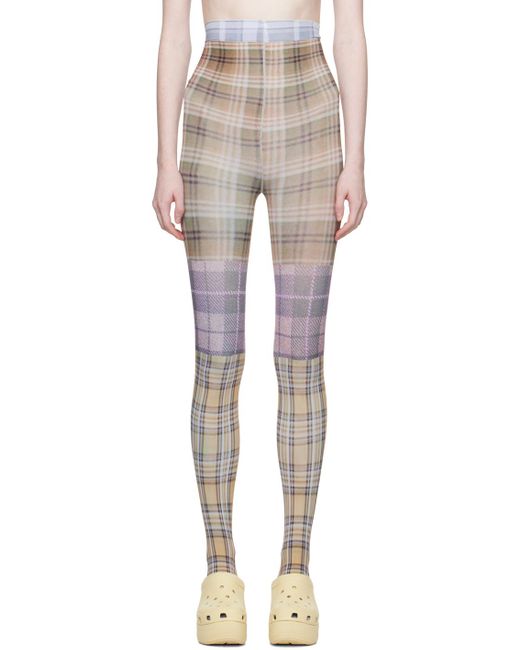 PRAYING Multicolor Color Plaid Tights