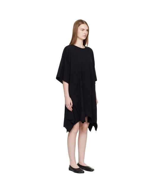 MM6 by Maison Margiela Black Cotton Jersey Midi Dress