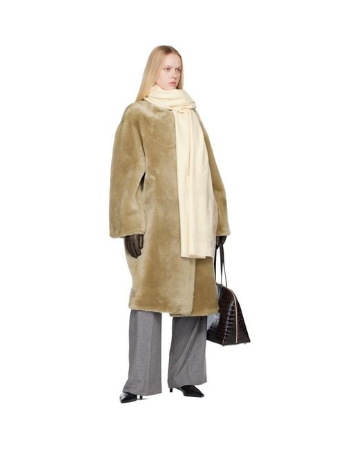 Totême Natural Monogram Twill Scarf