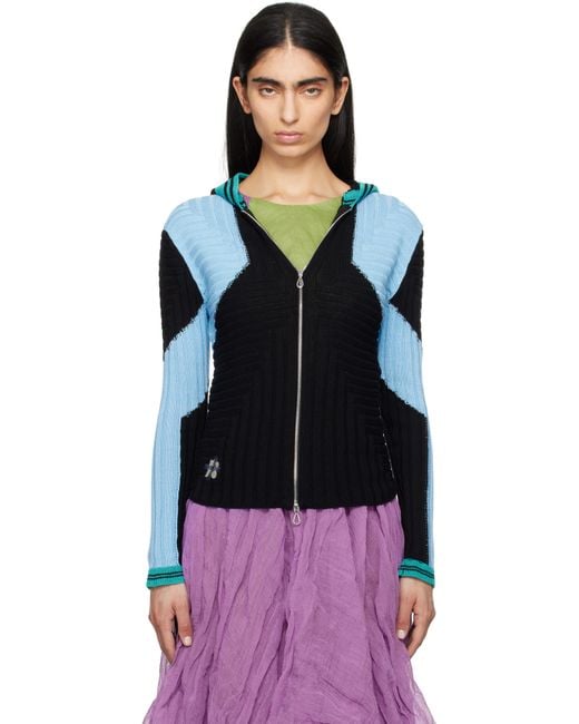 Kiko Kostadinov Black Quimby Fitted Knit Hoodie