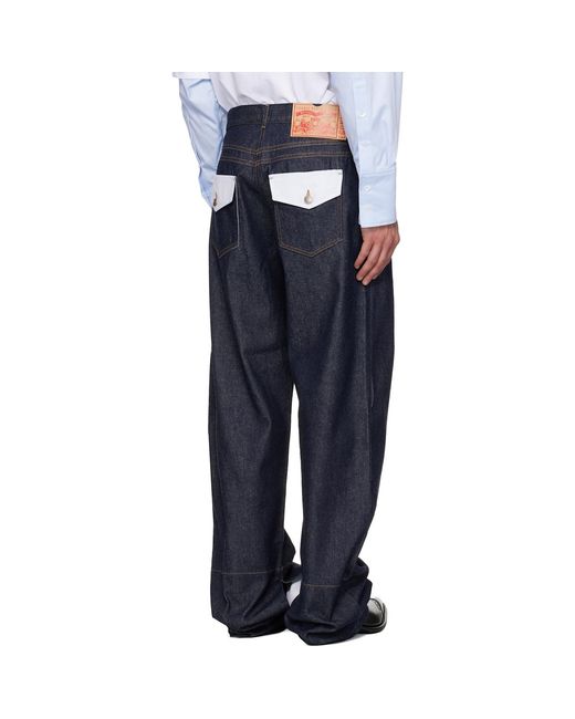 Egonlab Blue Contrasted Hem Jeans for men