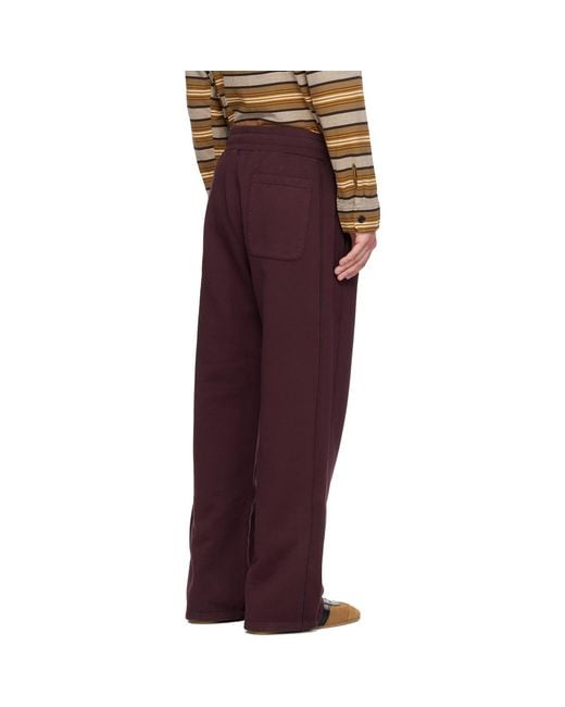 Sanderlak Red Burgundy Drawstring Sweatpants for men